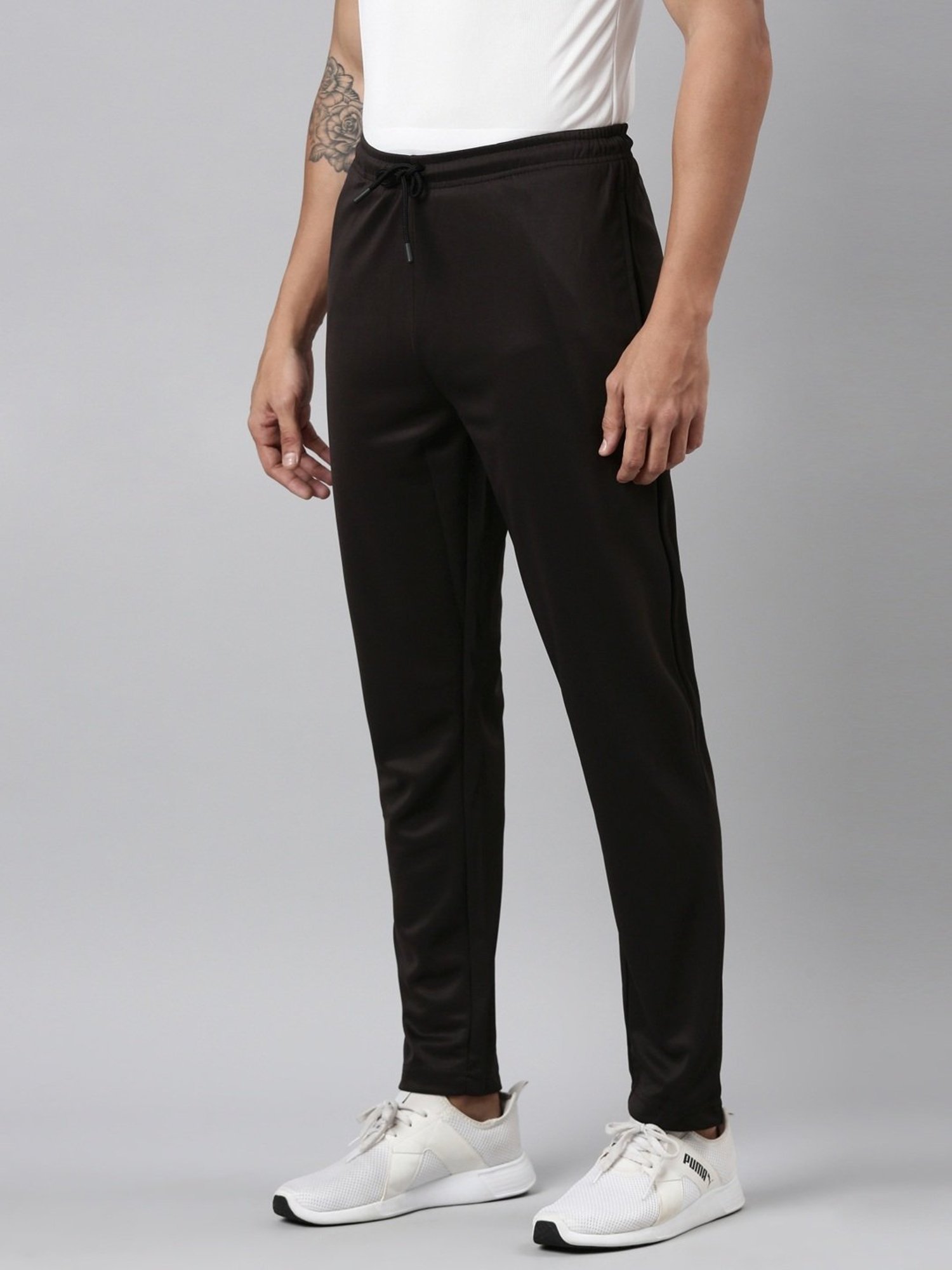 Dixcy Scott Originals Black Cotton Regular Fit Sports Trackpants