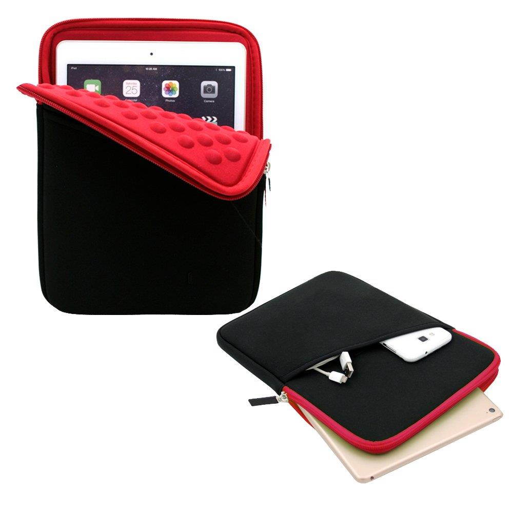 Lacdo Shockproof Tablet Sleeve Case for iPad Pro 10.5 inch | 9.7 inch New iPad | iPad Pro | iPad Air 2 | iPad 4, 3 | Samsung Galaxy Tab 10.1 Inch Protective Bag, fit Apple Smart Keyboard, Red/Black