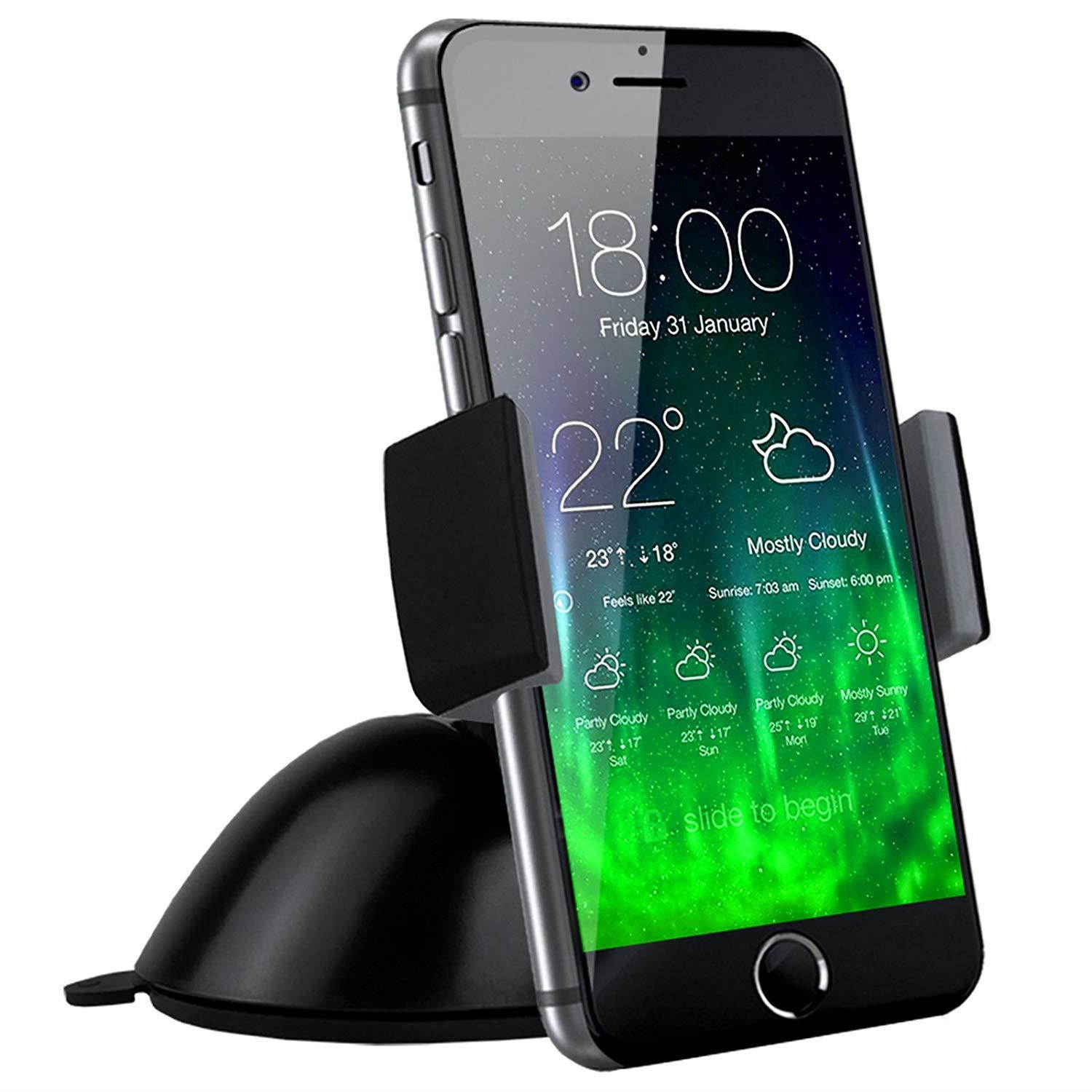 Koomus Pro Dash Universal Dashboard Windshield Smartphone Car Mount Holder for All iPhone and Android Devices