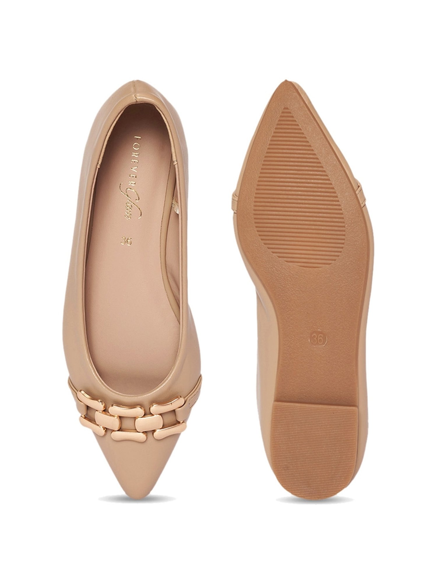 Forever Glam by Pantaloons Women's Beige Flat Ballets