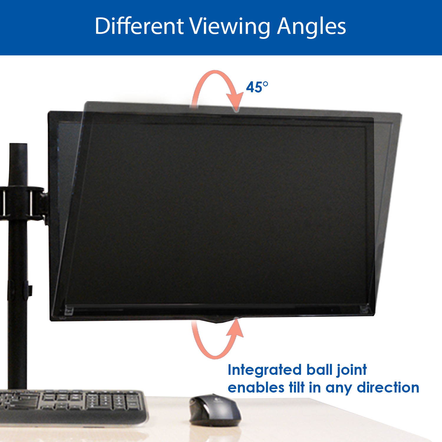 QualGear&reg; 13-27 Inch 3-Way Articulating Dual Monitor Desk Mount