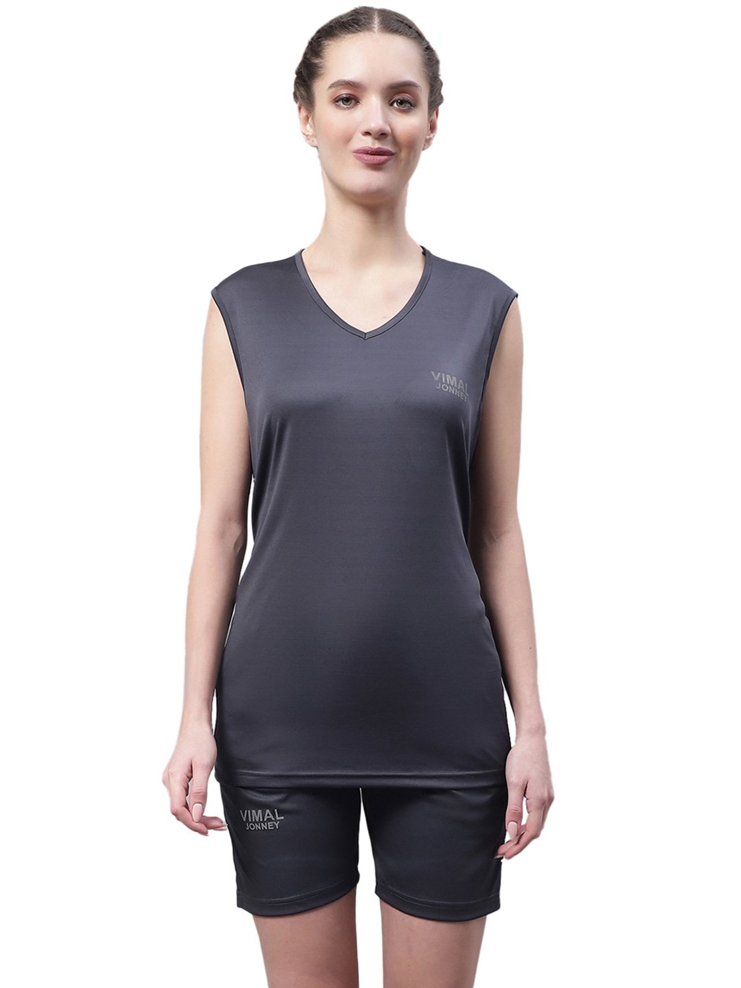 Vimal Jonney Grey T-Shirt With Shorts