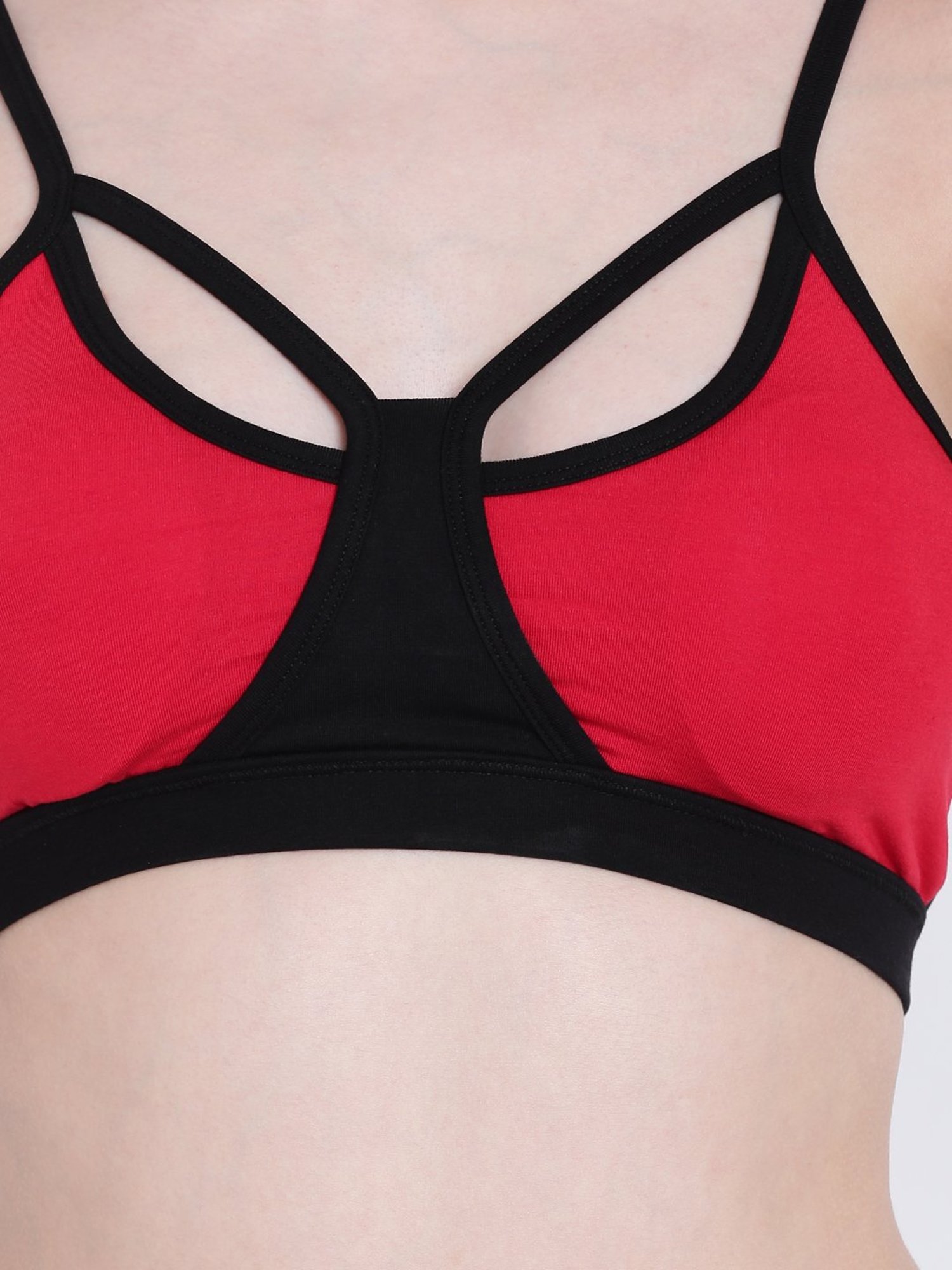 La Intimo Red & Black Mermaid Sports Bra