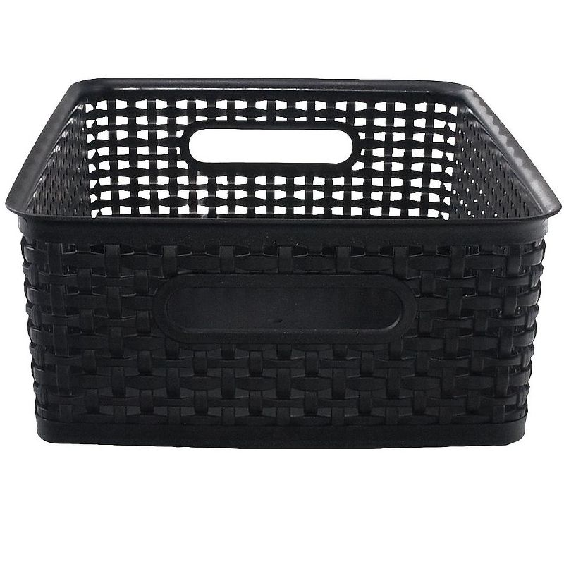 Advantus Weave Plastic Bin Black Each 130414