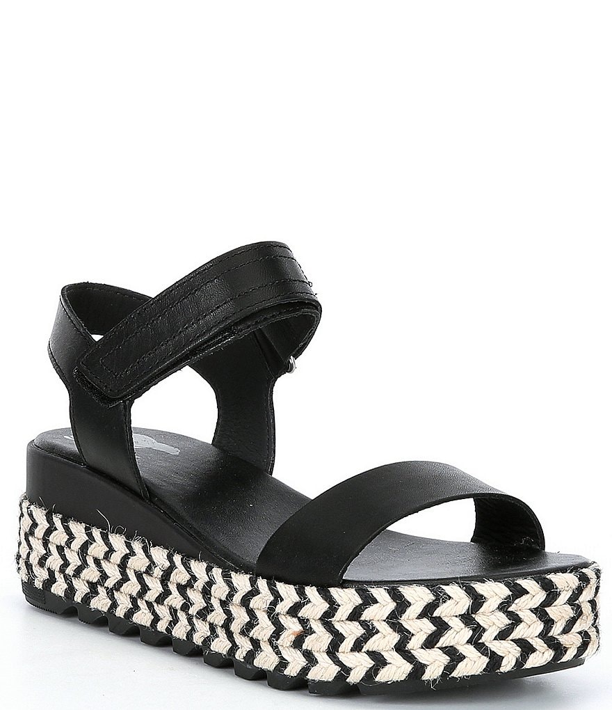 Sorel Cameron Leather Flatform Espadrille Sandals