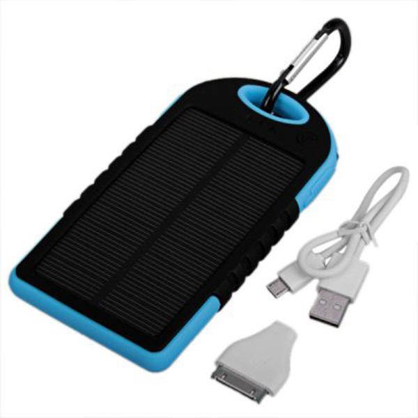 YD-T011 5000mAh Water-proof Solar Charger Mobile Power Bank with Carabiner For iPhone 4 / 4S / 5 / 5S / 5C iPod iPad Samsung Galaxy S4 I9500 / N9200 (Note3) / Note2 N7100 Tablet HTC MOTO