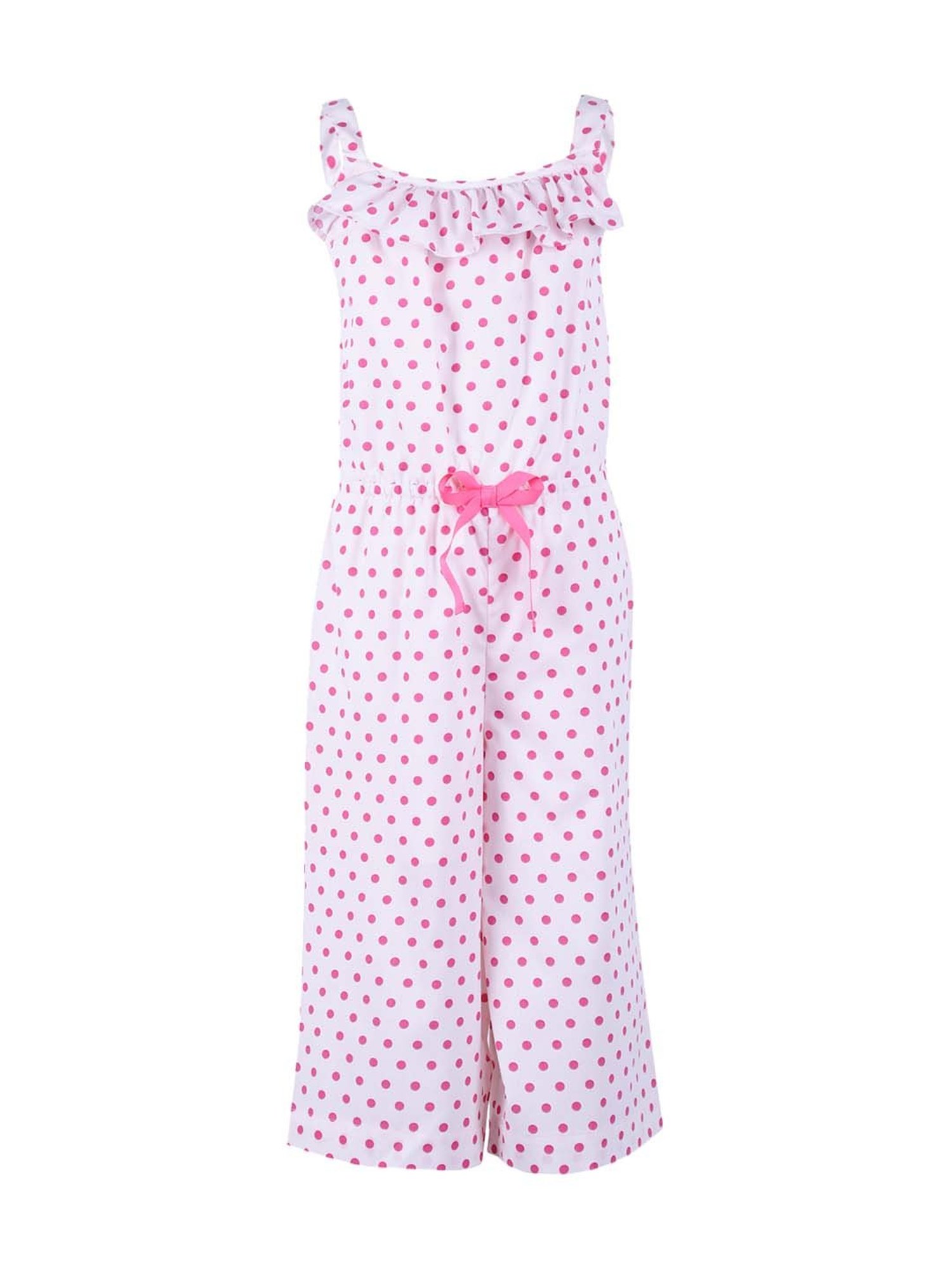 A Little Fable Kids Pink Cotton Printed Jumpsuit