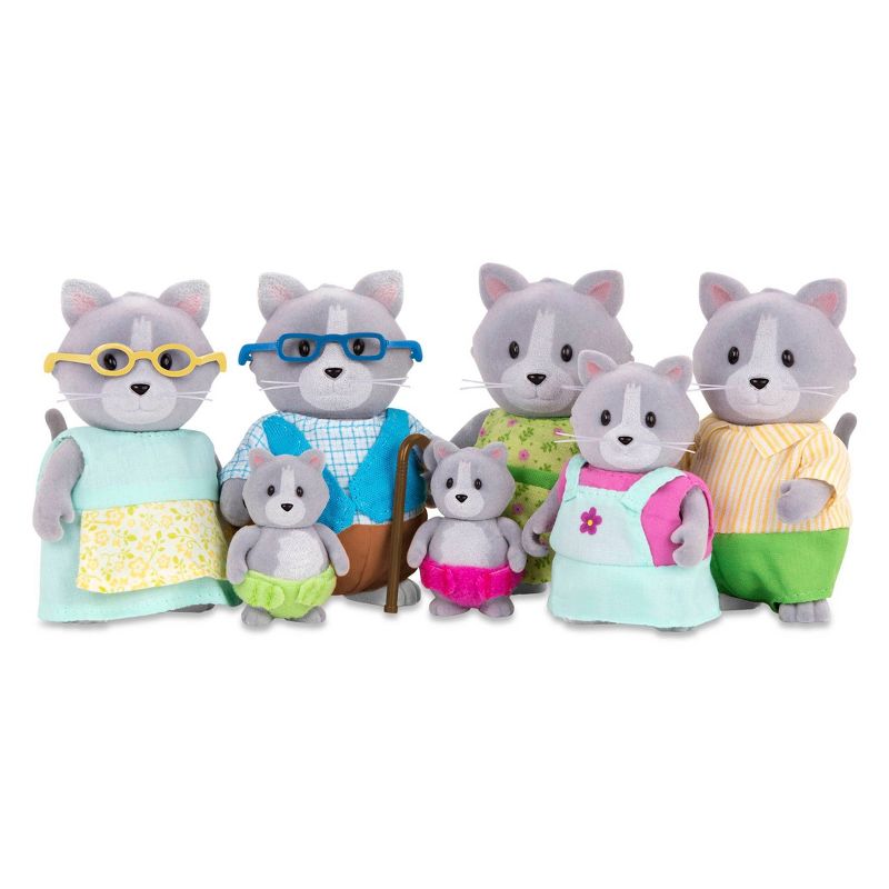 Li'l Woodzeez Miniature Animal Figurine Set - Daintypaw Cat Family