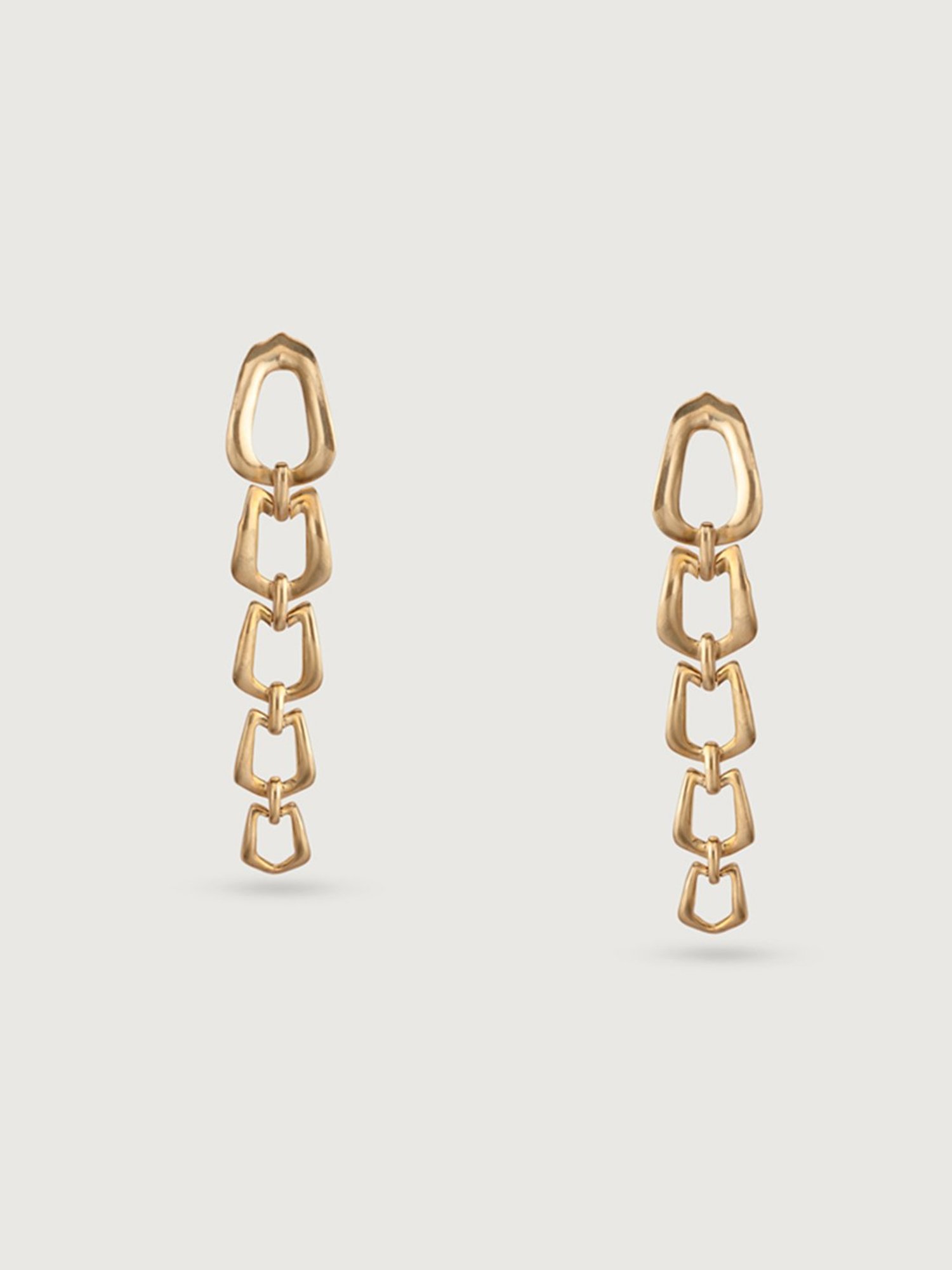 Mia by Tanishq Square Symphony 14k Yellow Gold Drop Earrings for Women