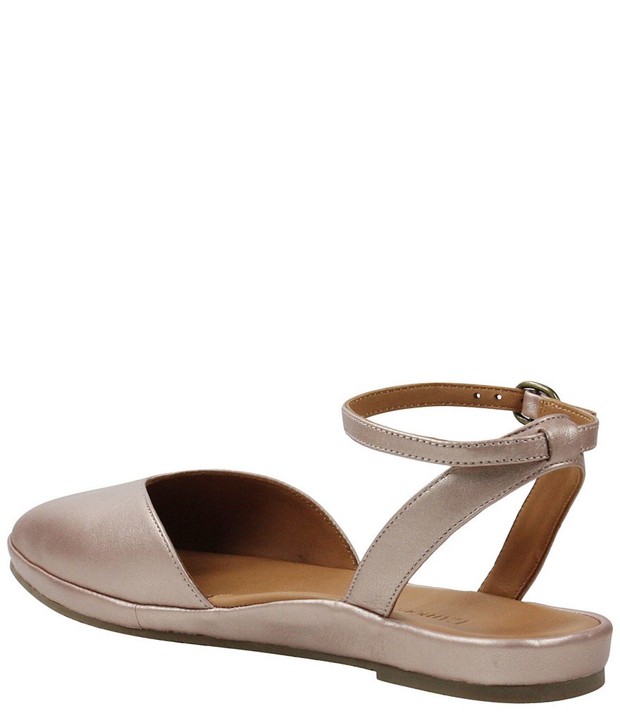 L'Amour Des Pieds Moona Leather Ankle Strap Flats