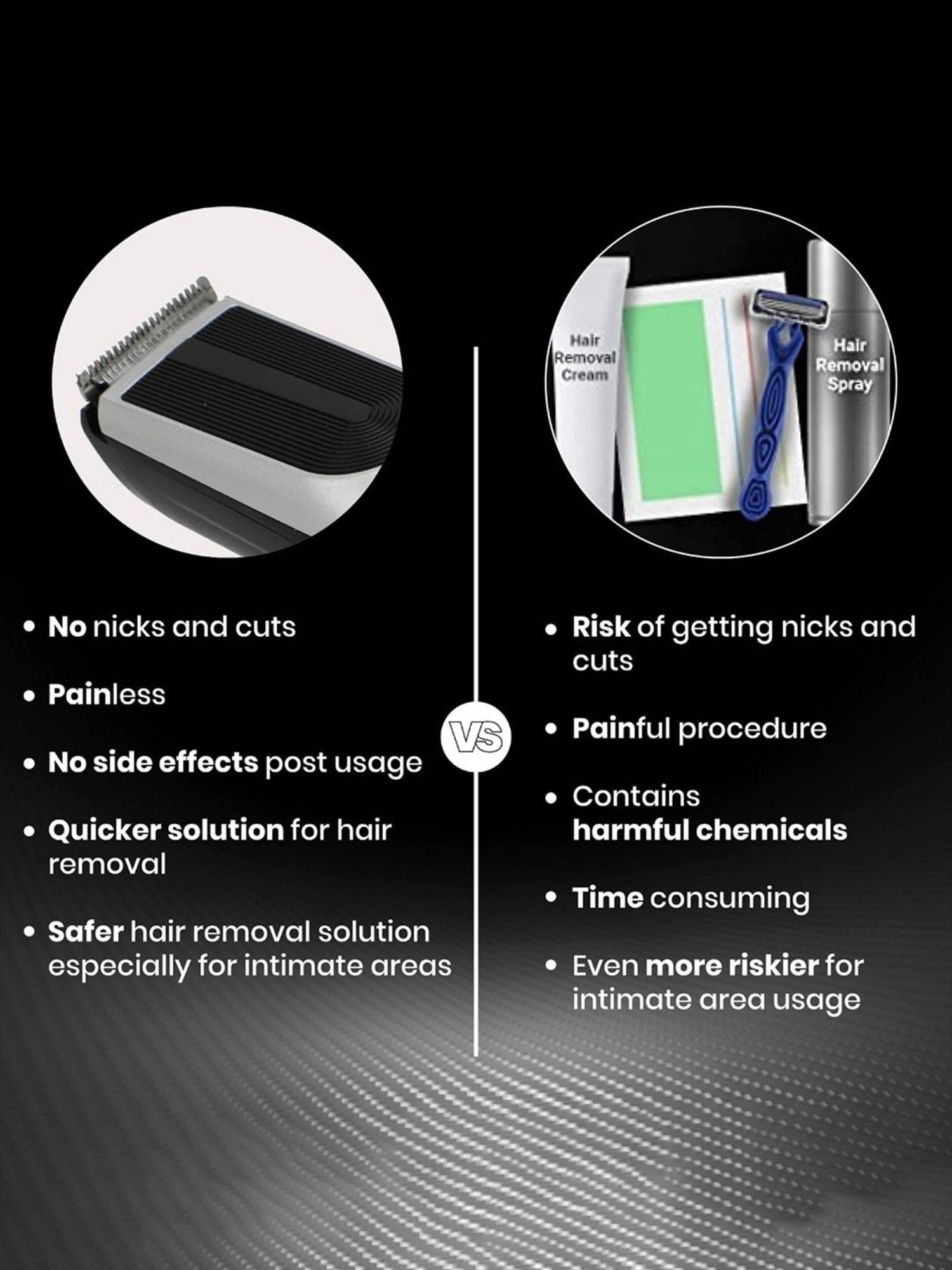 iGRiD IG4018 All Terrain Hair Trimmer with 90 Min Runtime Stainless Steel Blades (Black & Silver)