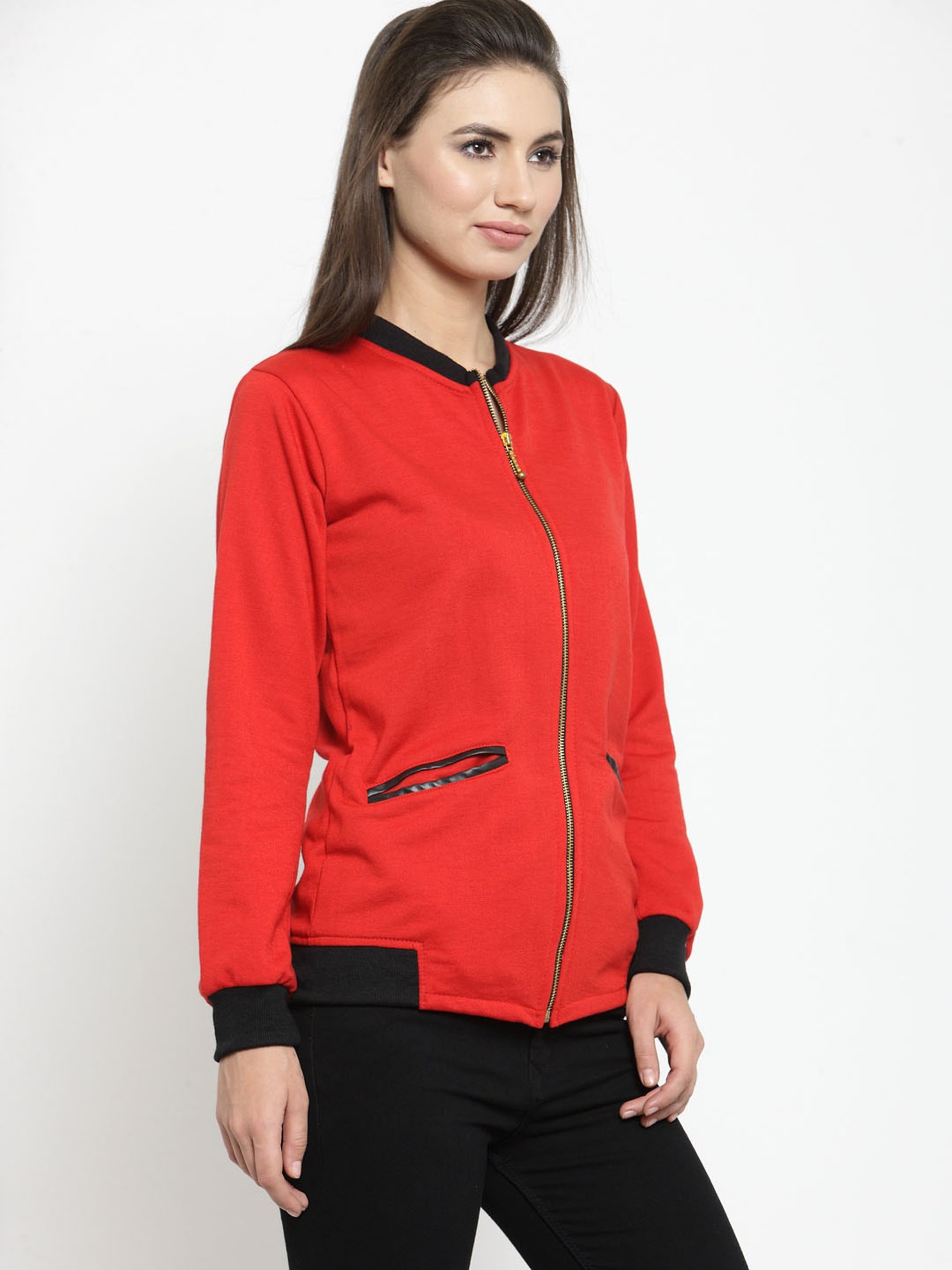 Belle Fille Red Regular Fit Jacket