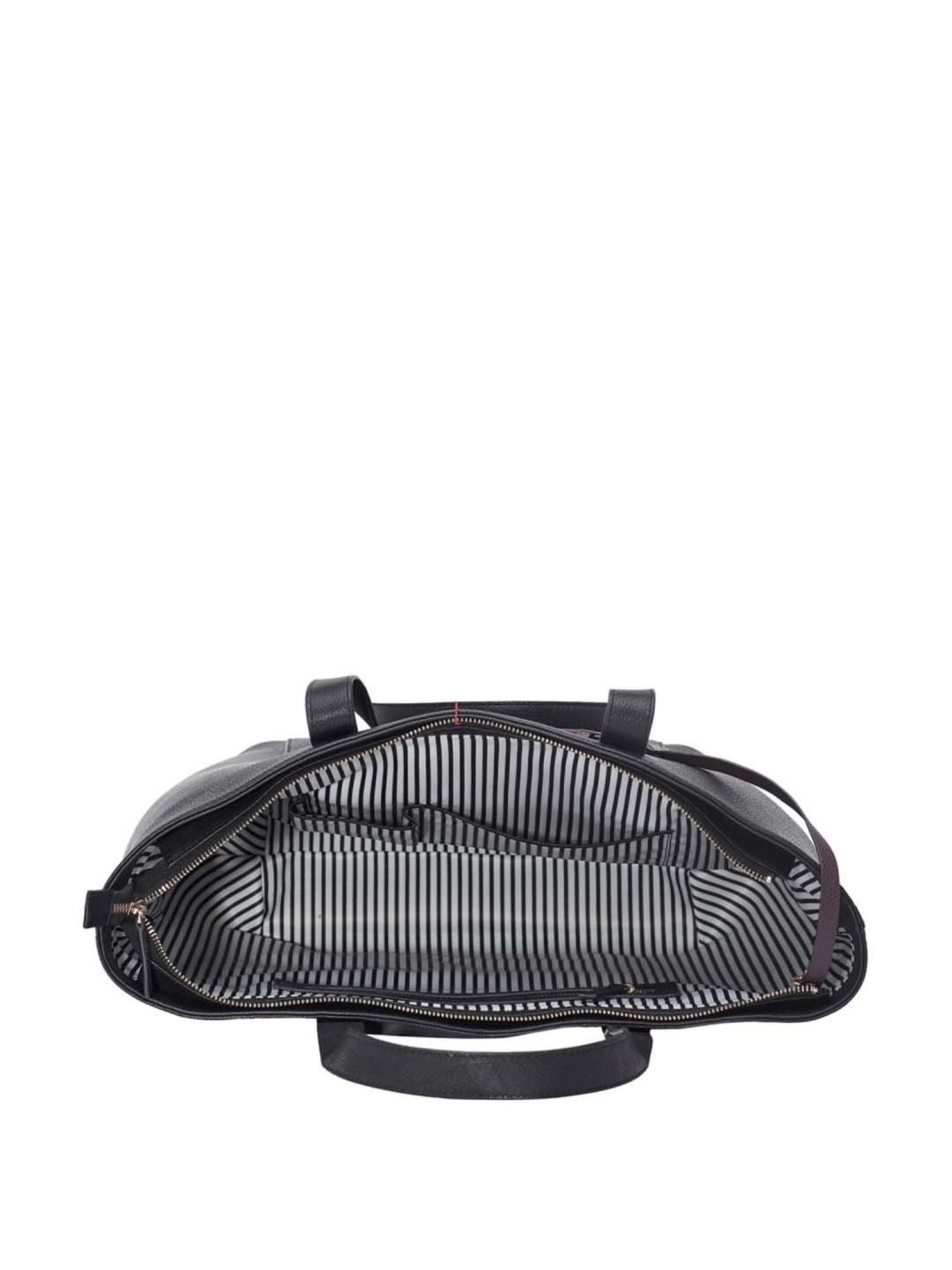 Tohl Black Solid Extra Large Tote Handbag with Pouch