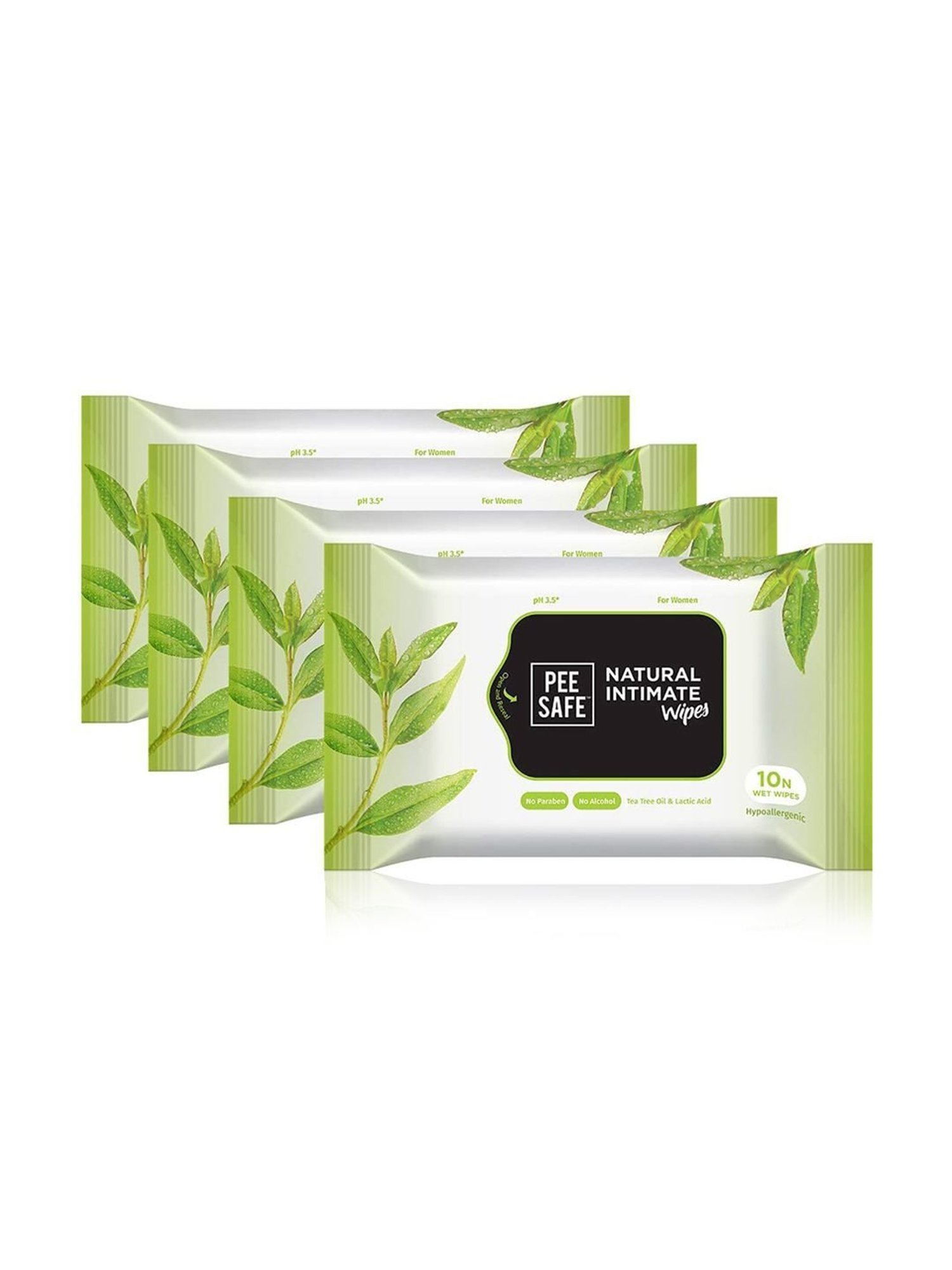 Peesafe Natural Intimate Wipes (Pack of 4)