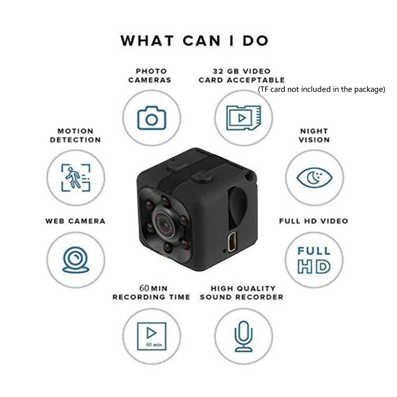 Micro HD Hidden Camera Spy Cameras (SQ8 Camera with 32GB TF Card)