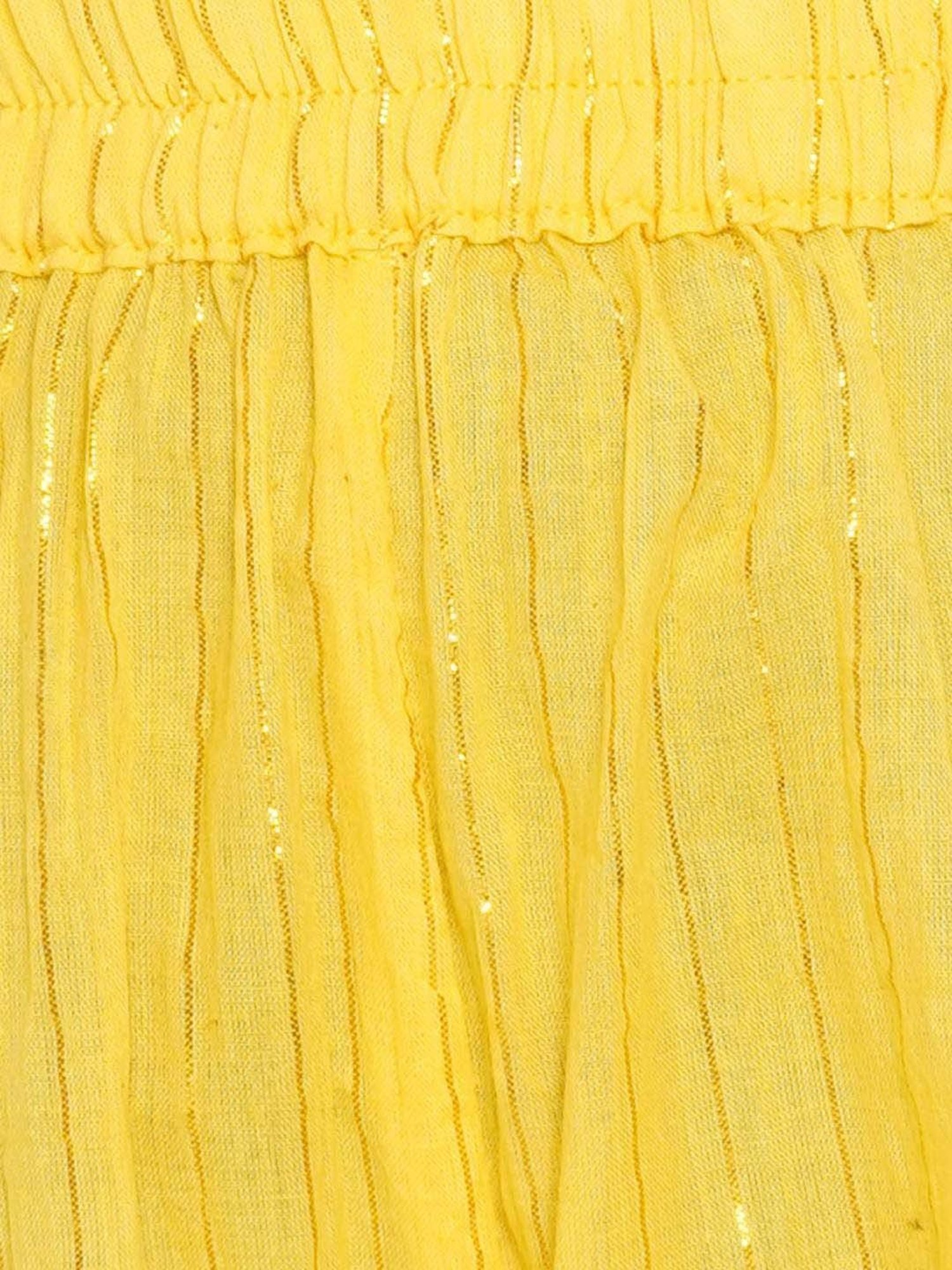 Little Bansi Yellow Cotton Floral Print Kurta Set