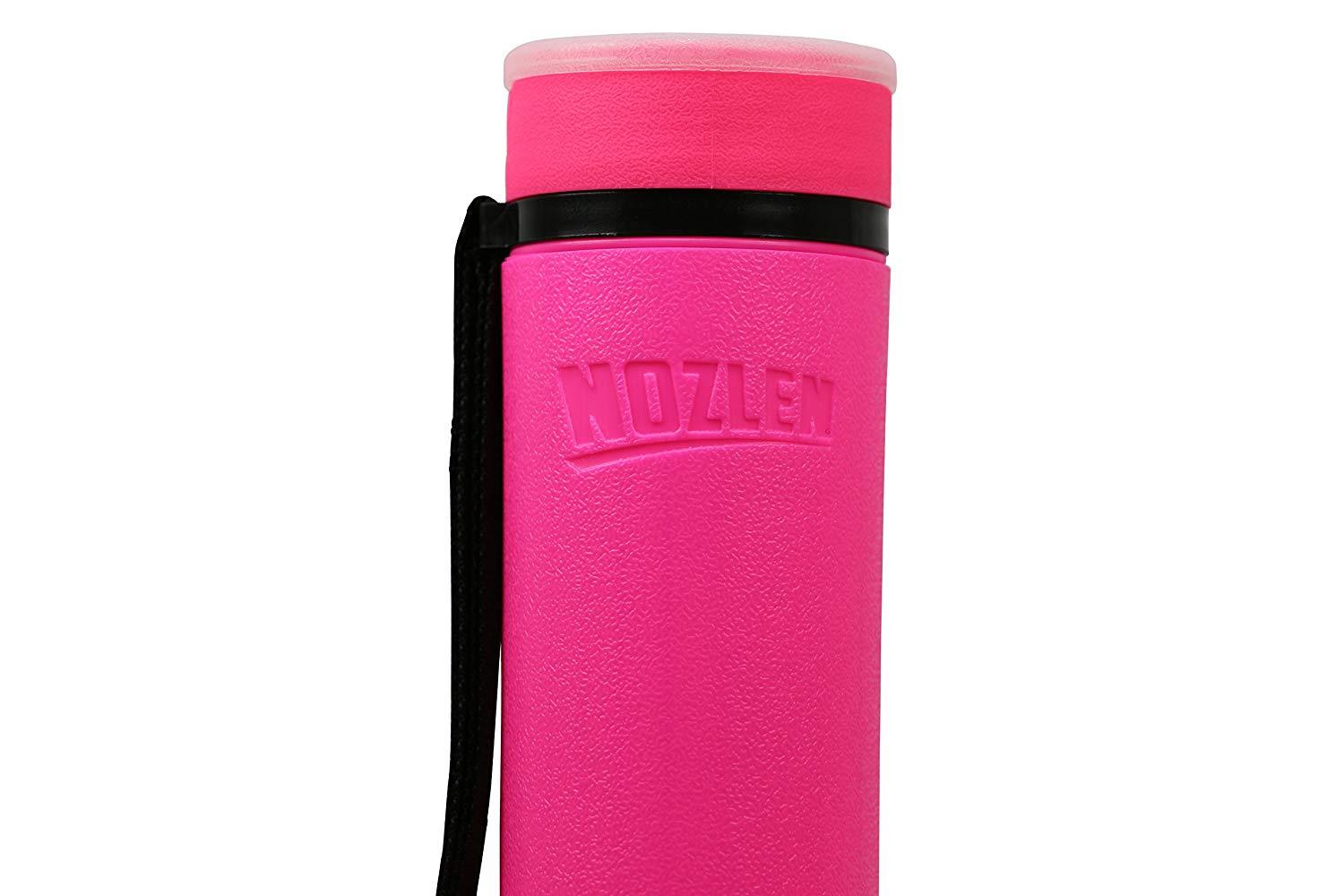 Nozlen Document Poster Tube - Hot Pink Plastic Storage Tube Expands from 24.5" up to 40" with Clear ID Card Cap - Water and Light Resistant - Telescoping For Posters, Artwork and Drawings Model DT3202