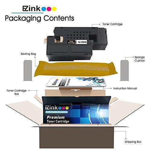 E-Z Ink (TM) Compatible Toner Cartridge Replacement For Dell 1250 810WH C5GC3 XMX5D WM2JC (1 Black, 1 Cyan, 1 Magenta, 1 Yellow) 4 Pack For use with Dell 1250c C1760nw C1765nfw 1350cnw 1355cn 1355cnw
