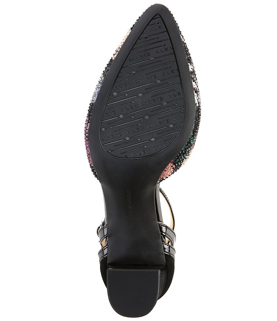 Alex Marie NelvinTwo Floral Rhinestone Embellished Ankle Strap Pumps