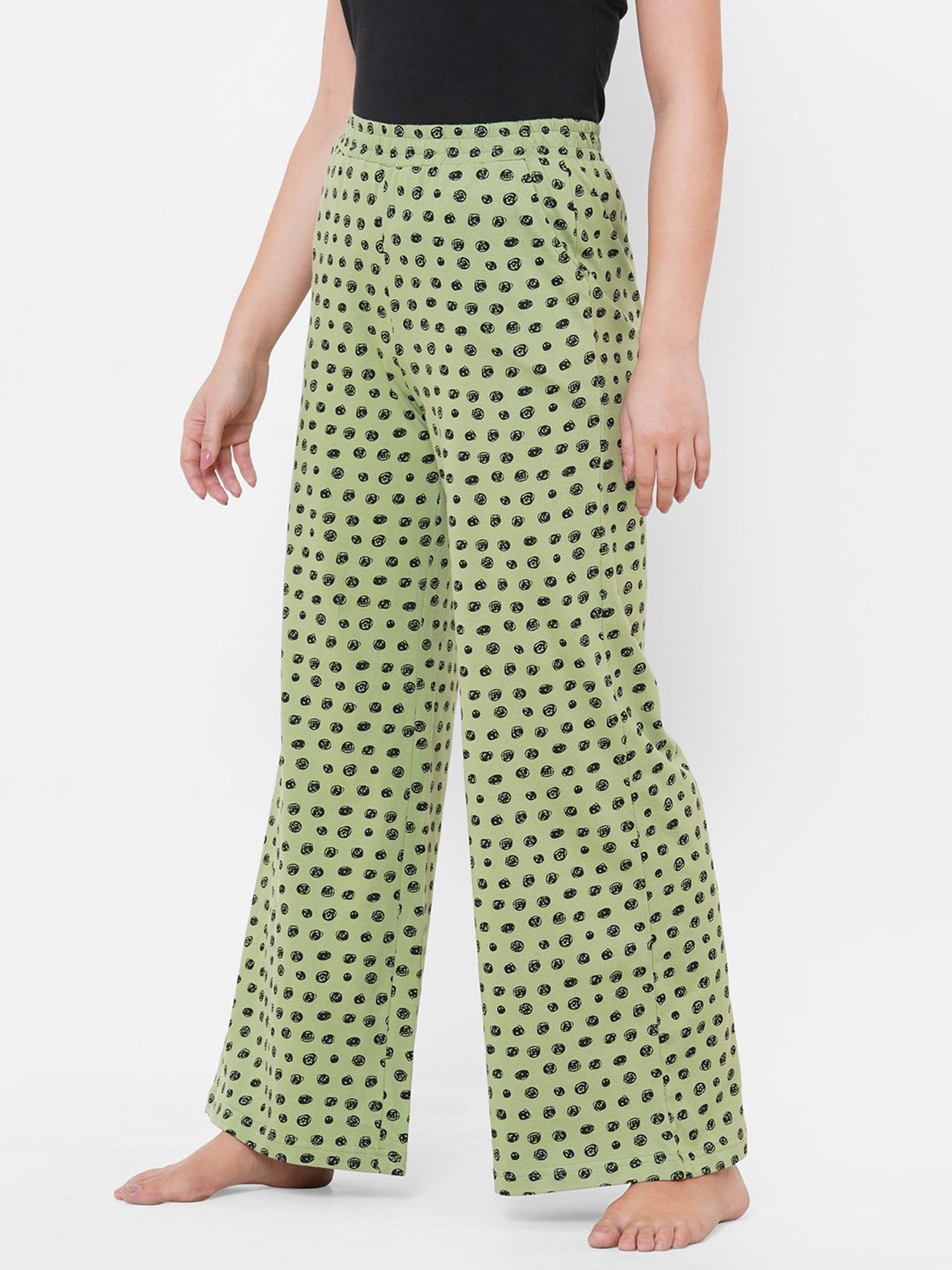 Mystere Paris Mint & Black Polka Dot Palazzo Pyjamas