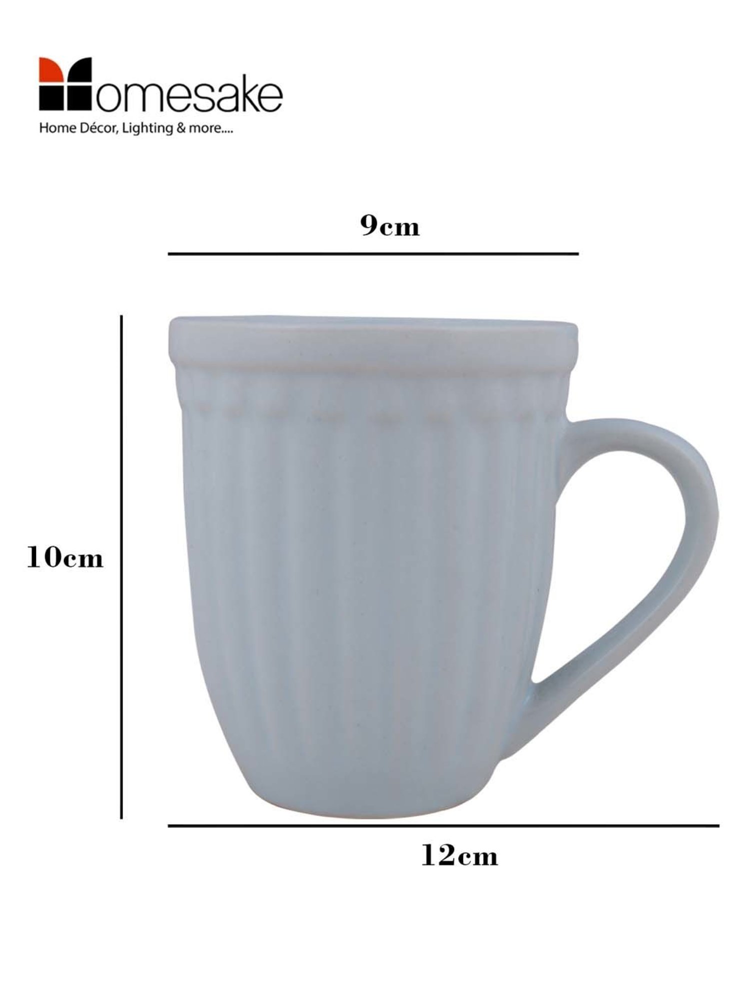 Homesake 'Altered Glaze Latte Evening' Blue Ceramic Mug (0.26 L) - Set of 2