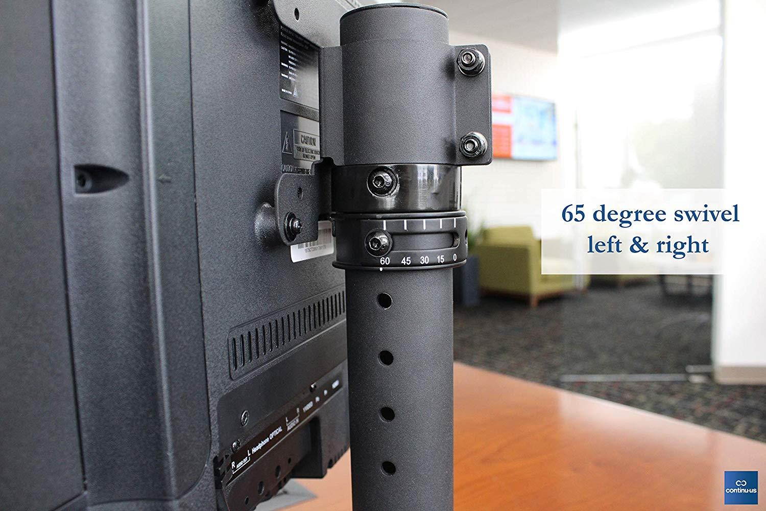 Universal Standing TV Swivel Stand for TVs up to 42  | Continu.us Tabletop Height Adjustable, Free-Standing, Swiveling Mount. Features Theft Prevention & Child Safety Locking.