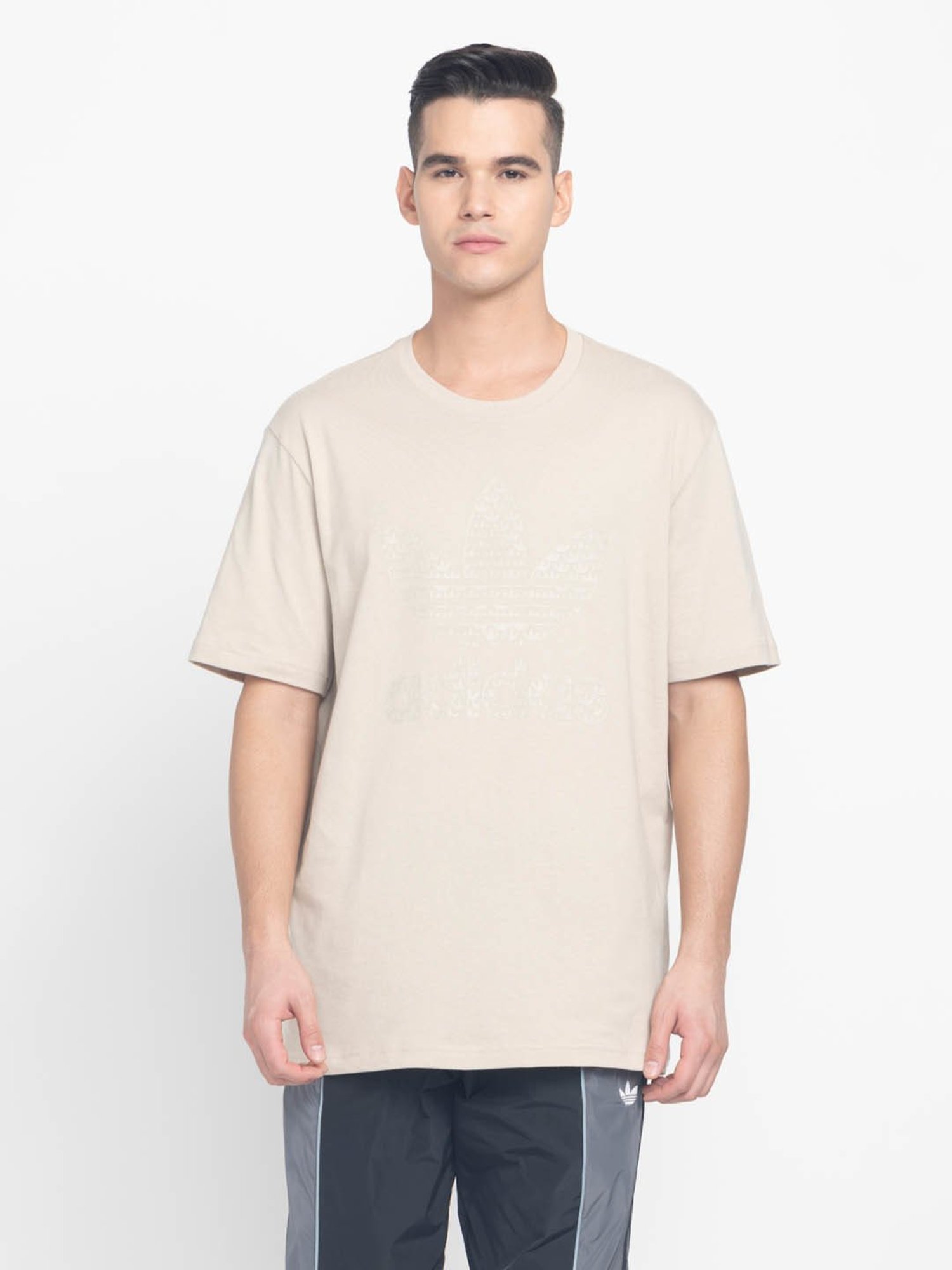Adidas Originals Brown Cotton Regular Fit T-Shirt