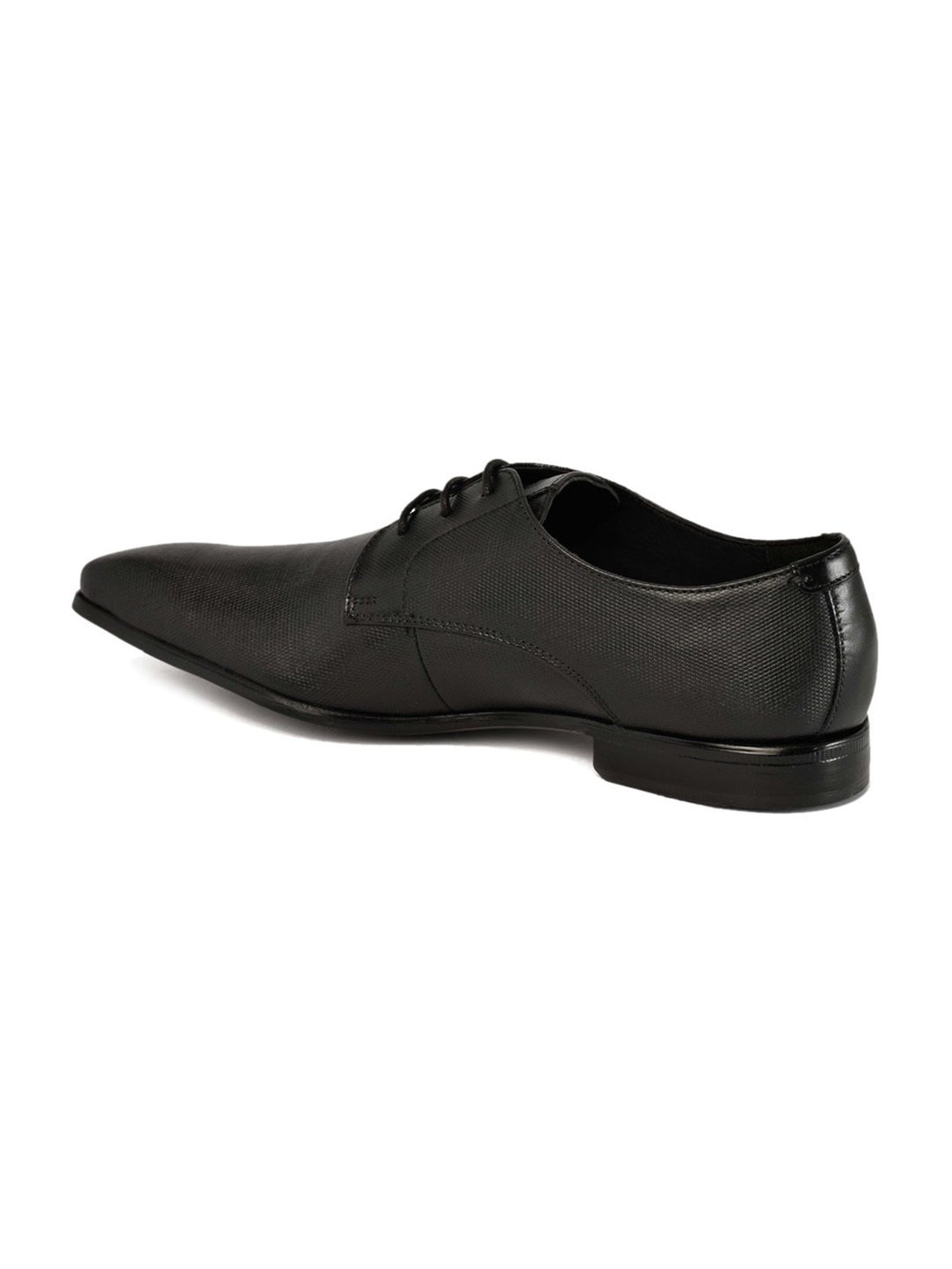 Ruosh Men's Black Derby Shoes