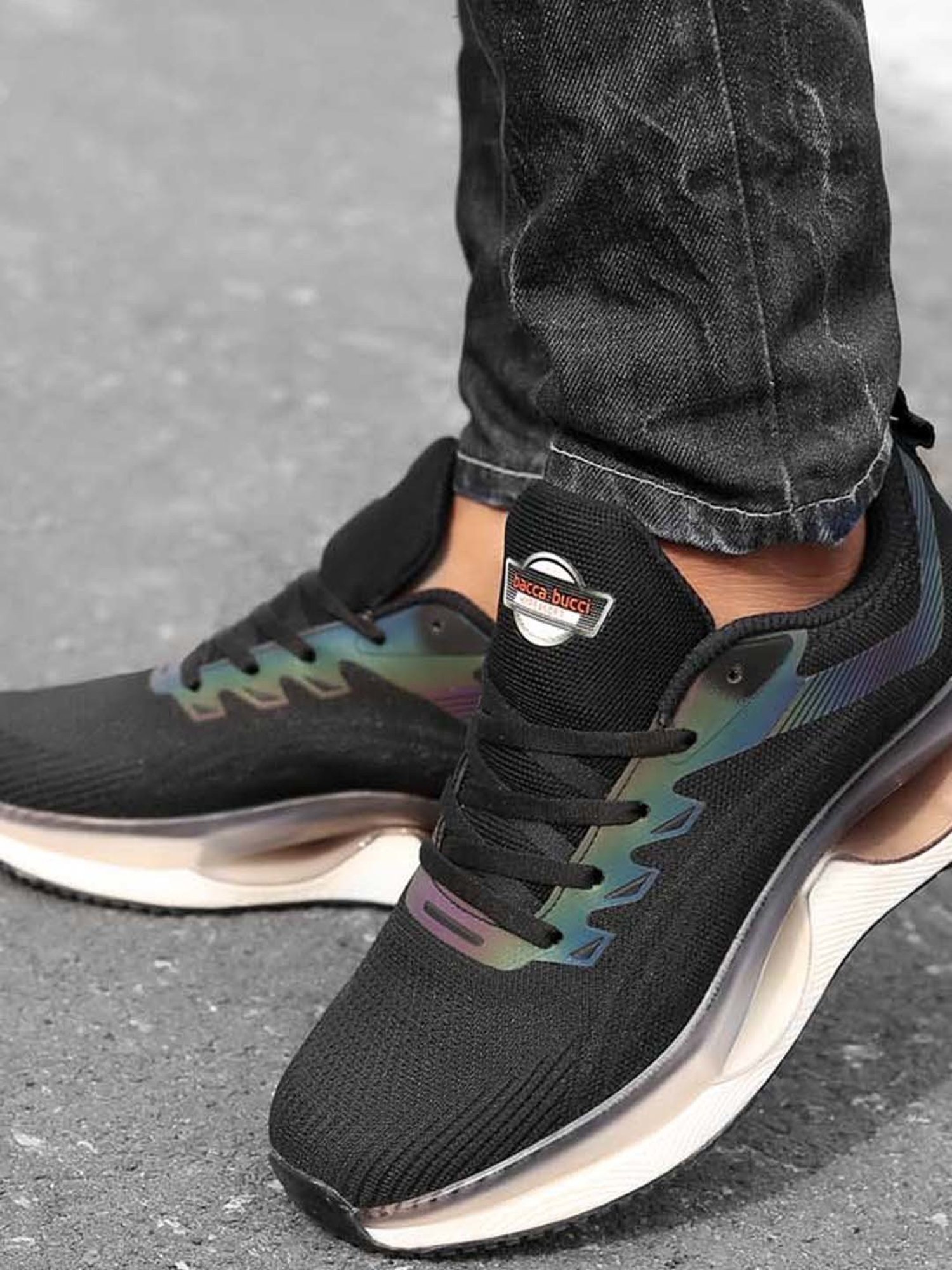 Bacca Bucci Men's HYPERSOFT SERIES Black Running Shoes