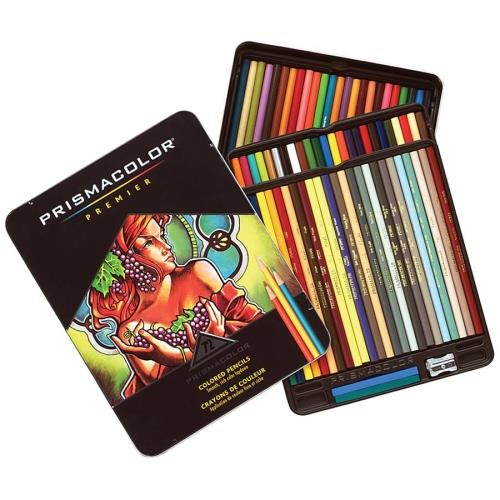 Prismacolor Premier Colored Pencil Set 72/Tin-W/Two Bonus Artstix & Sharpener