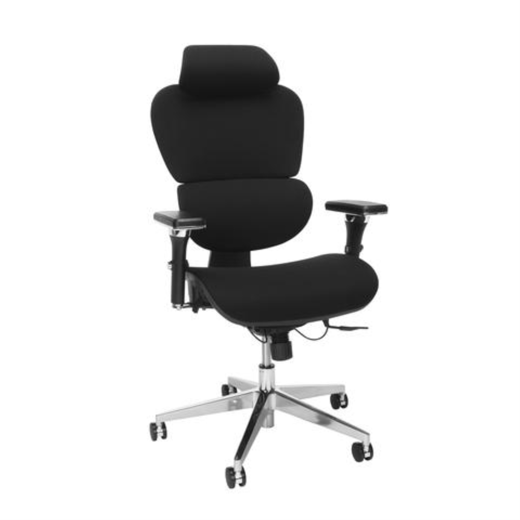 OFM Ergo Fabric Upholstered Office Chair with Optional Headrest, Lumbar Support, in Black (540-F-BLK)