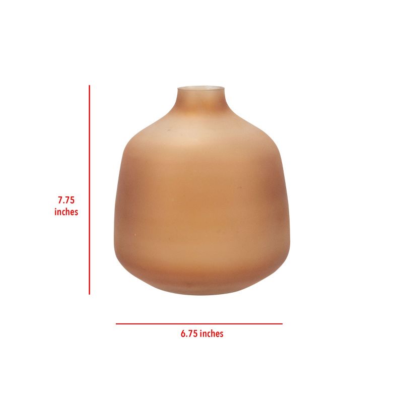 Frosted Orange Glass Vase - Foreside Home & Garden