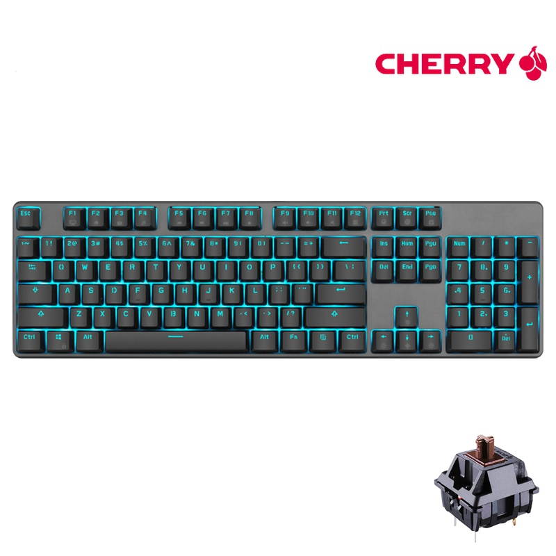 Royal Kludge RK601 87 Keys Cherry MX Black Mechanical Gaming  Keyboard  N-Key Rollover  Ice Blue Backlit,PBT Keycaps