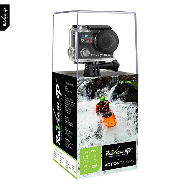 4K Wi-Fi Waterproof Sports Action Camera 12MP 25fps HD Video Underwater Camcorder 170&deg; Wide Angle Dual Screen Battery Accessories Kit &ndash; Black