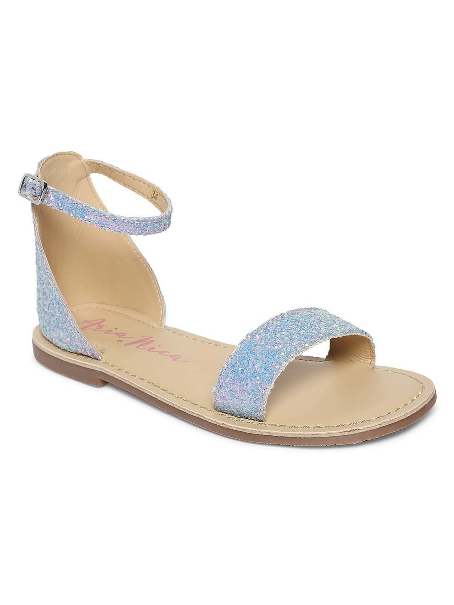 Aria Nica Kids Spark Lavender & Beige Ankle Strap Sandals