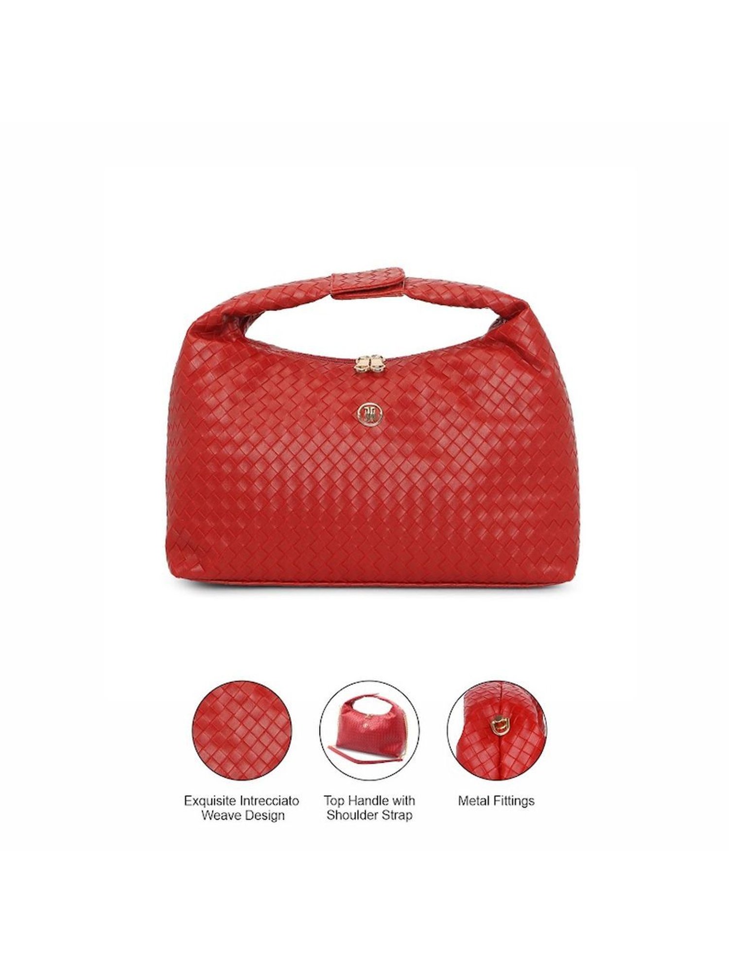 THE HOLISTIK Allure Red Textured Medium Sling Handbag