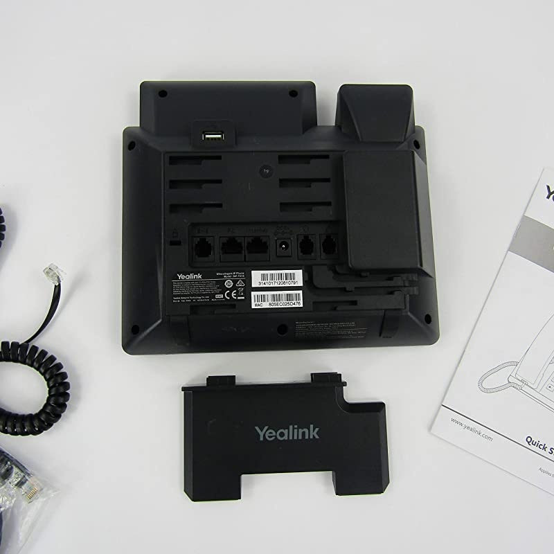 T41S IP Phone 6 Lines 27Inch Graphical LCD DualPort 10100 Ethernet 8023af PoE Power Adapter Not Included SIPT41S