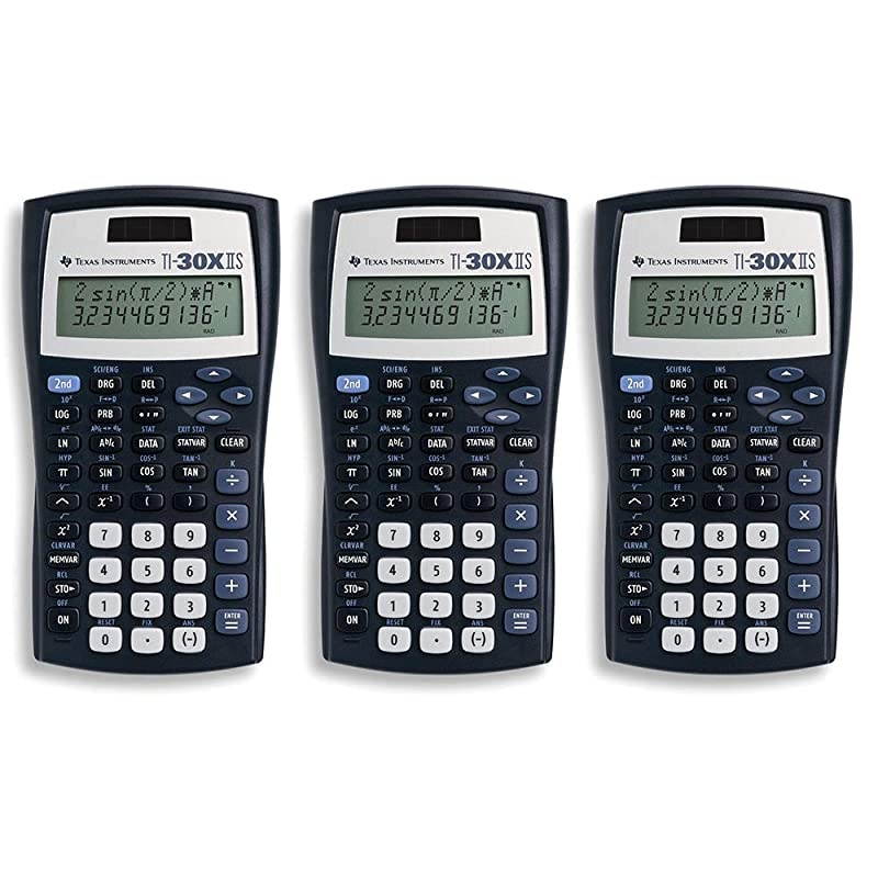 TI30X IIS 2Line Scientific Calculator Black with Blue Accents 3 Pack
