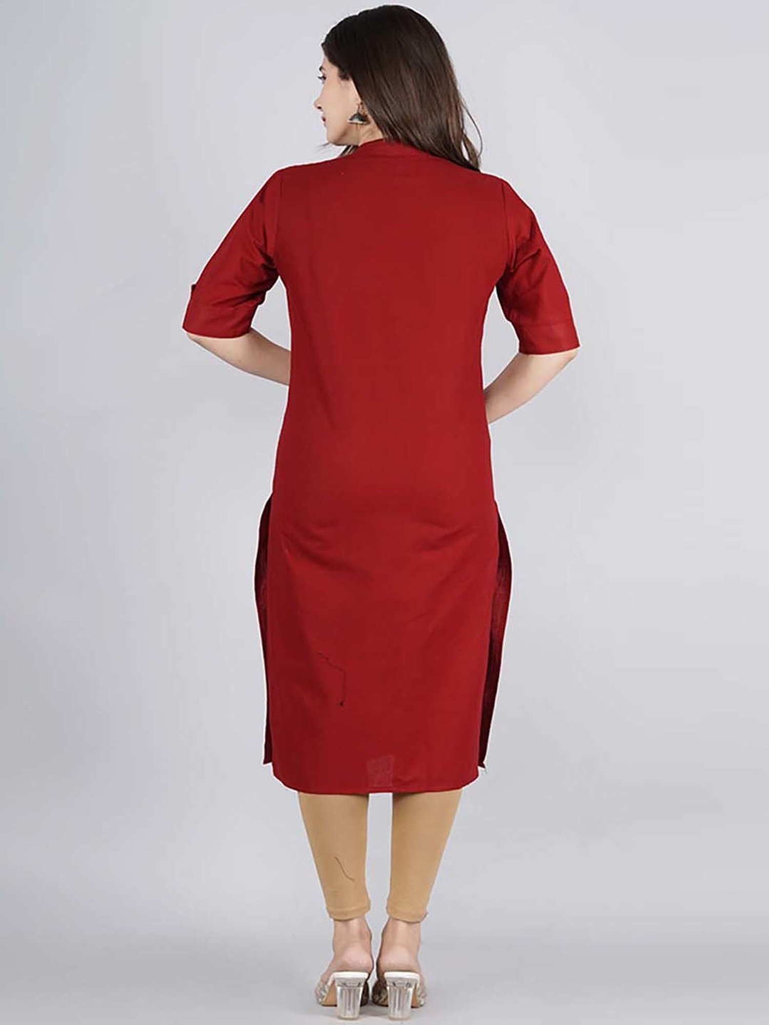 Fusion Beats Light Grey Embroidered A Line Kurta