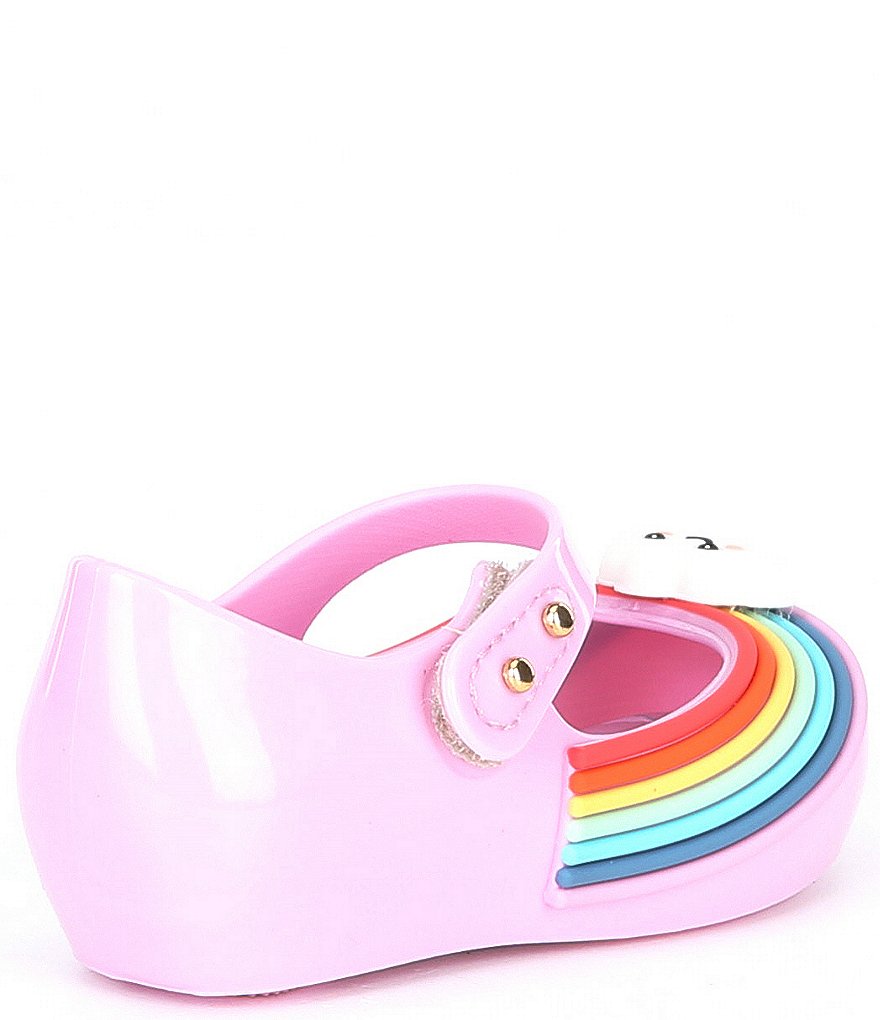 Mini Melissa Girl's Mini Ultra Girl Sunny Day Cloud And Rainbow Detail Mary Janes (Infant)