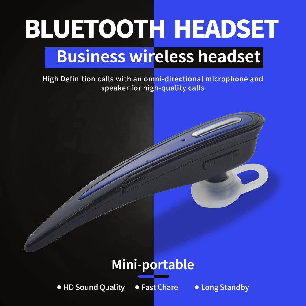 V103BB Bluetooth Headset,Hands-Free Bluetooth Earpiece Headphones for Cell Phones, Noise Cancelling Wireless Earpieces w/Mic for Business/Driving/Office, Compatible with iPhone/Samsung/Android
