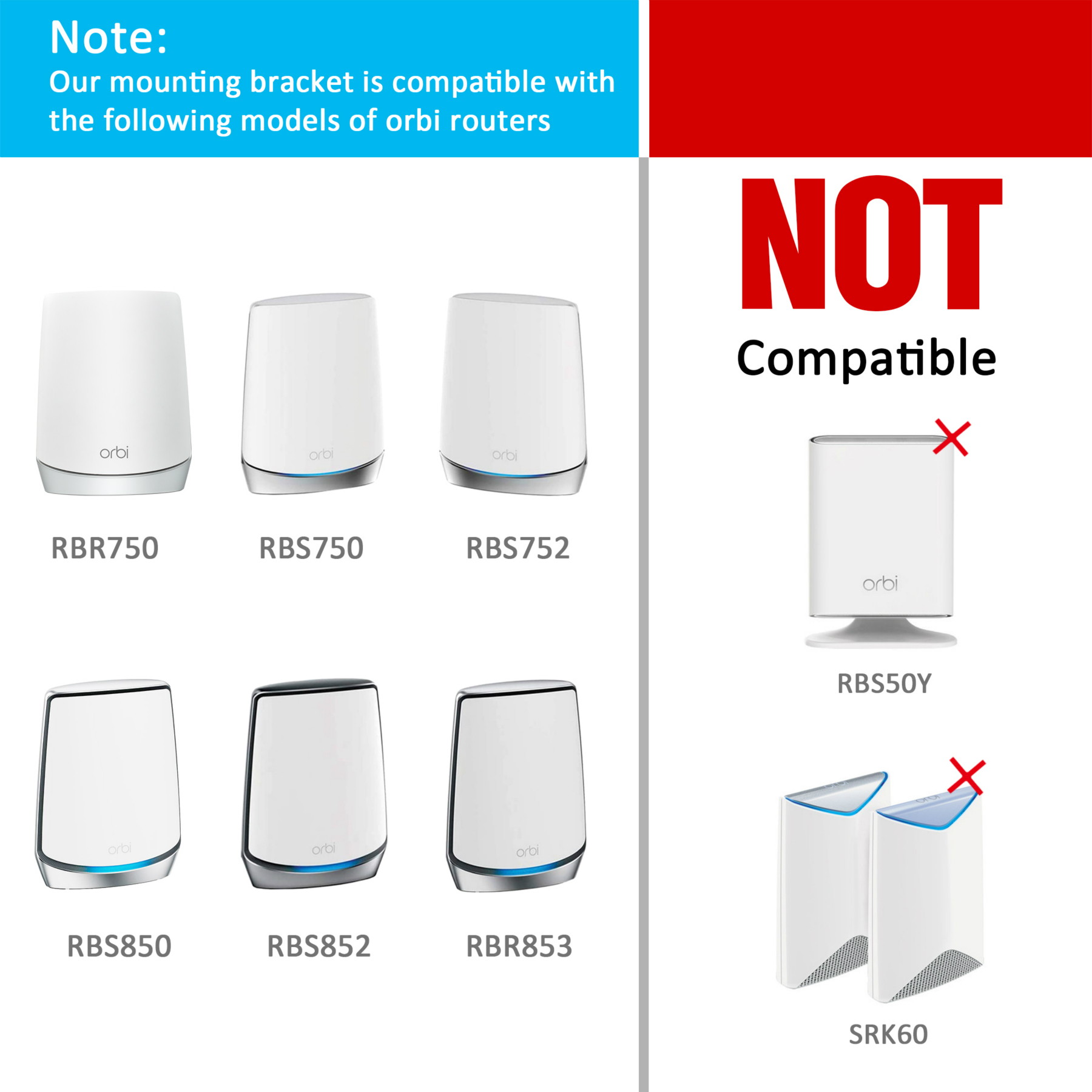 STANSTAR bracket made of aluminum alloy that can be hung on a wall. It applies to Orbi's entire home tri-band mesh WiFi 6 system/Orbi Ultra (RBK850) (RBK852) (RBK853)/(RBS750) (RBS751) (RBK752)