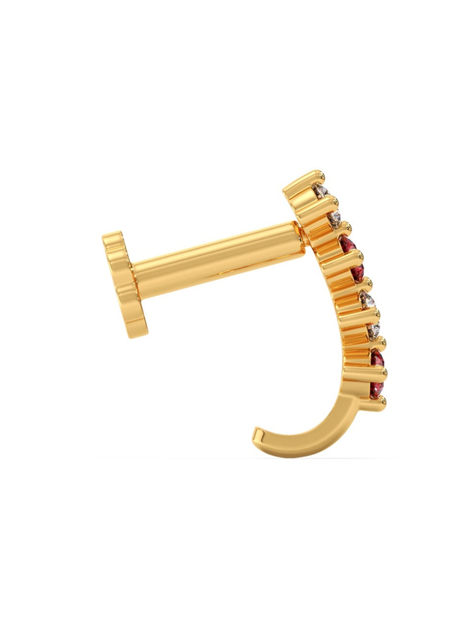 Candere by Kalyan Jewellers 18k Yellow Gold and Diamond Nosepin for Women