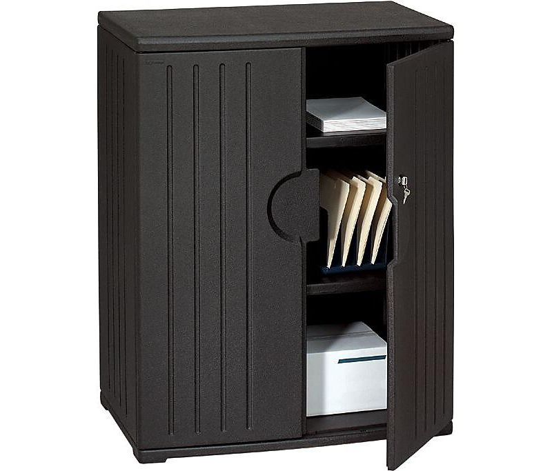 Iceberg OfficeWorks Resin Storage Cabinet 36w x 22d x 46h Black 92561
