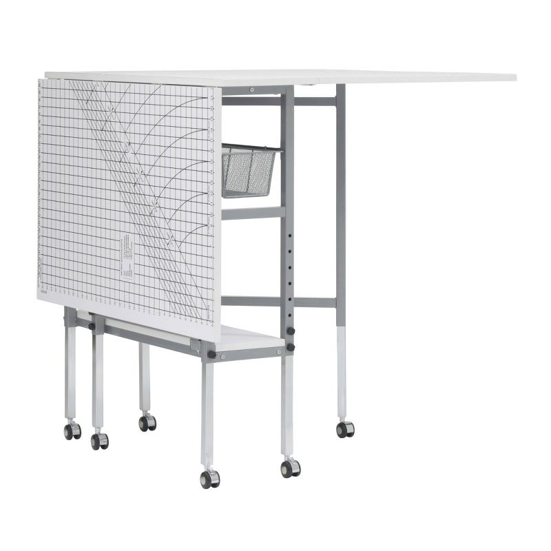Cutting Table with Grid Silver/White - Sew Ready