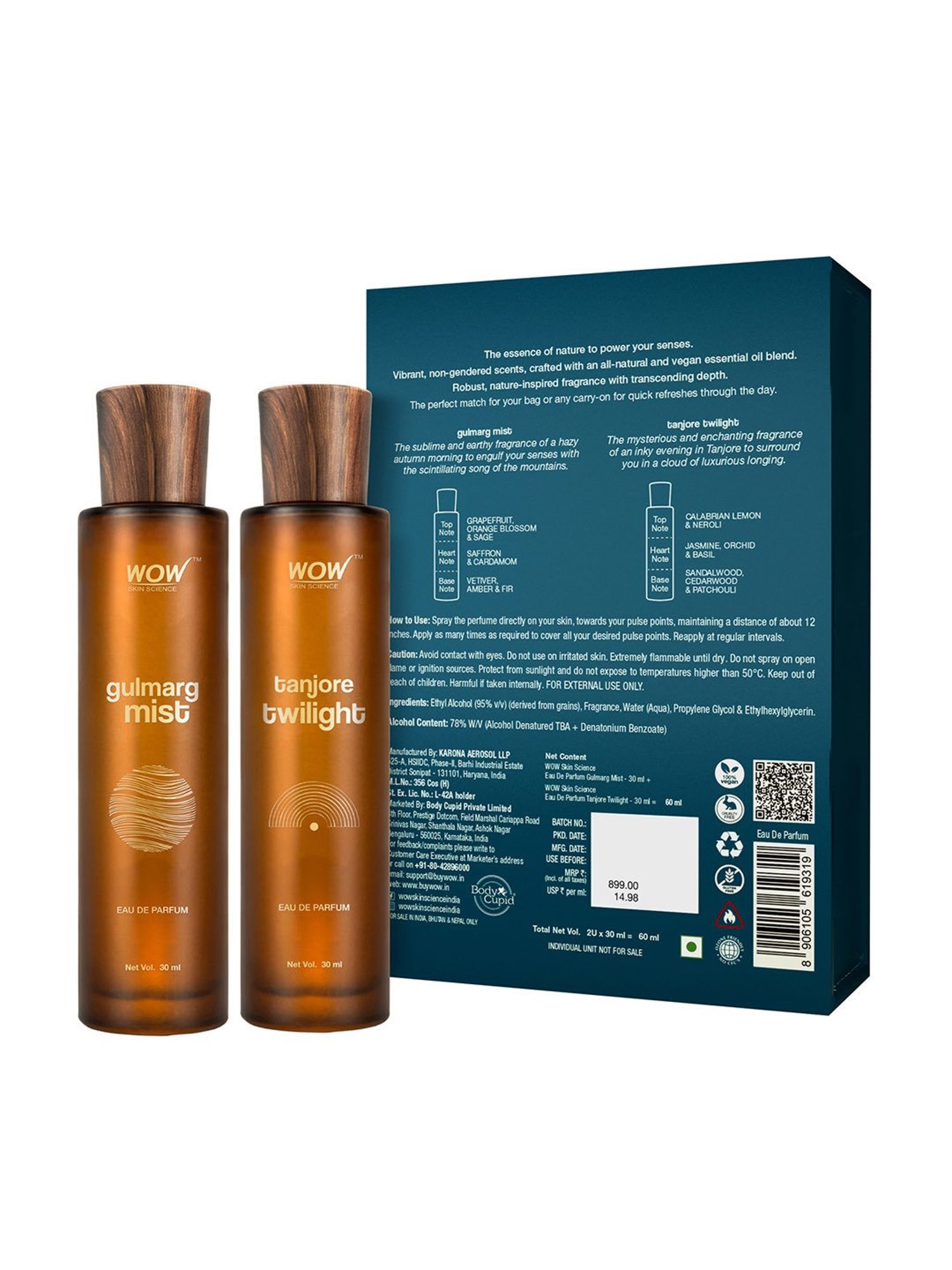 Wow Skin Science Gulmarg Mist & Tanjore Twilight Eau de Parfum