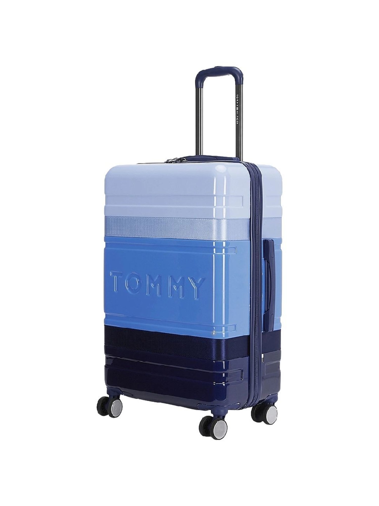 TOMMY HILFIGER Triton Pro Blue 8 Wheels Large Hard Cabin Trolley Bag