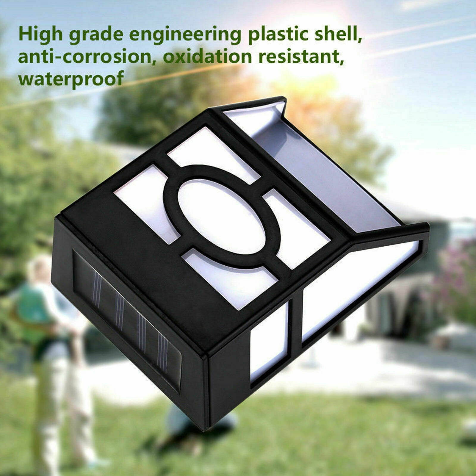 Solar Powered Wall Mount LED Light Outdoor Path Yard Garden Fence Landscape Lamp