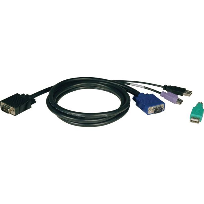 Tripp Lite P780-010 Kvm Cable - Hd-15 Male - Hd-15 Male, Mini-din (ps/2) Male, Type A Male Usb - 10