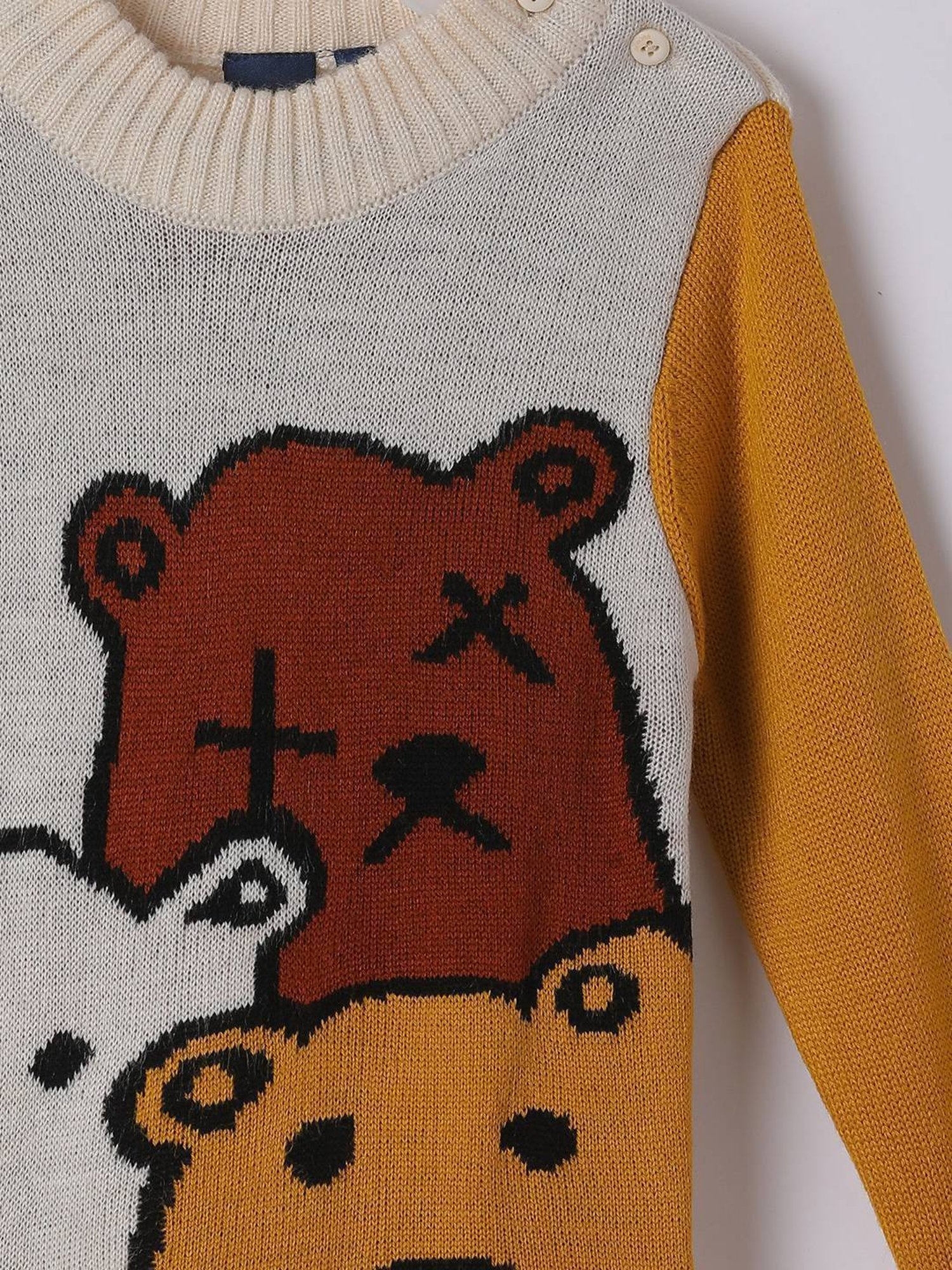 Juniors by Lifestyle Boys Cream Patterned Sweater